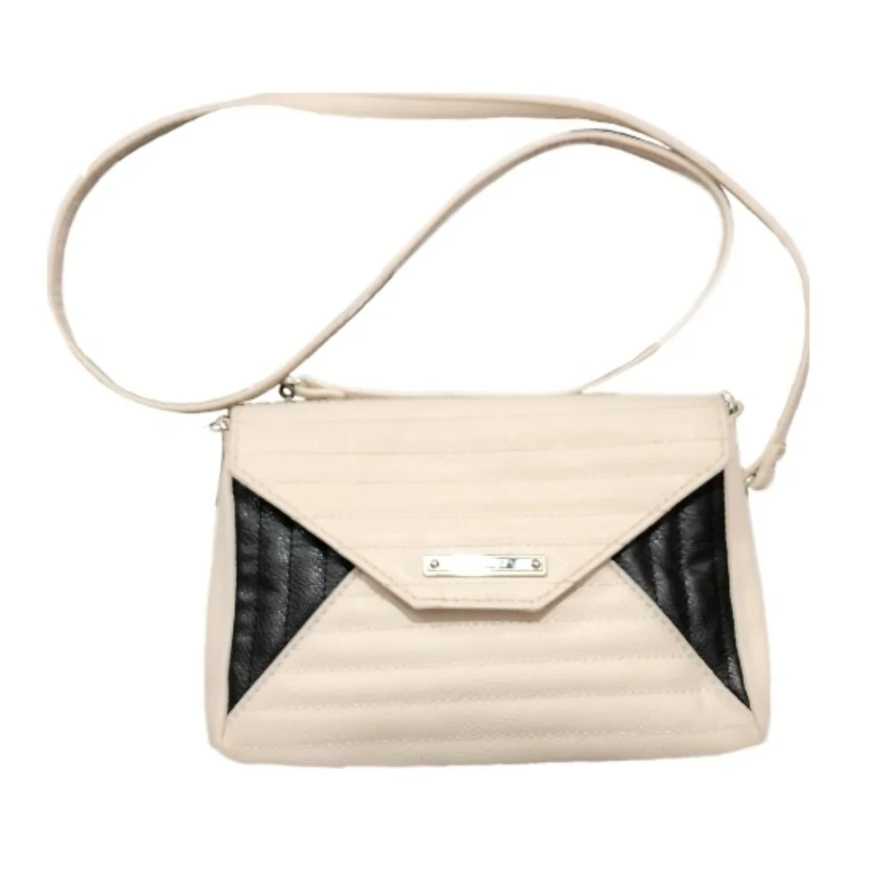 Nine West Bag Quilted Accents & Lined Faux Leather Crossbody Beige